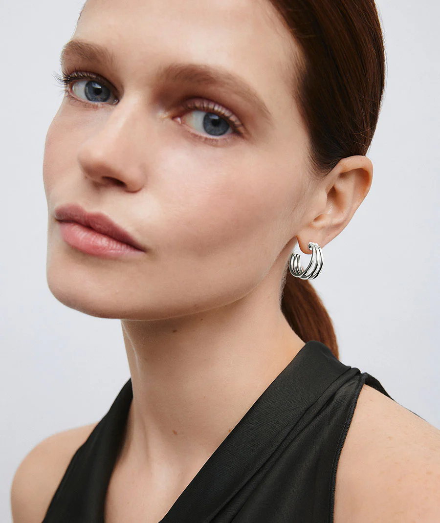 Detalle Pendientes Semiluna 2 Plata